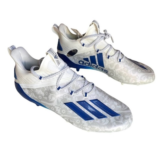 Adidas Adizero Reign Young King Football Cleat Blue White Floral Size 12 FU6707